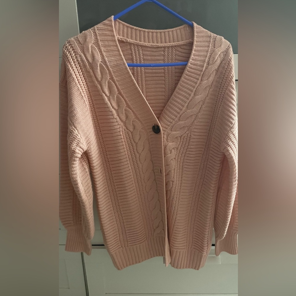 Pink knitted cardigan